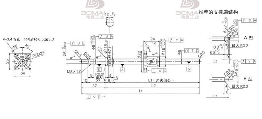 KURODA GP081FDS-AAFR-0170B-C3F 黑田精工滚珠丝杆厂家